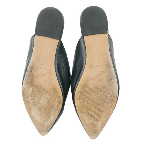 BRIAN ATWOOD Sonja Mules Black Pointed Toe Embossed Leahter Size 6.5 - Picture 8 of 10